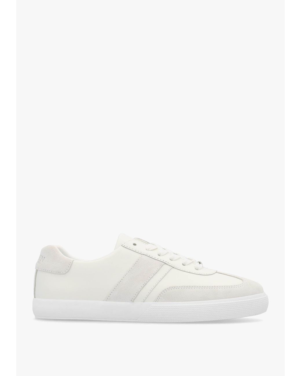 Ralph Lauren White Braylee Bianco Leather & Suede Trainers