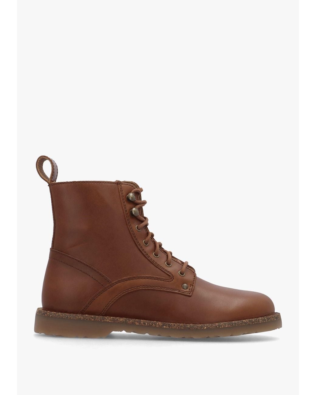 Birkenstock Brown Bryson Natural Leather Cognac Lace Up Ankle Boots