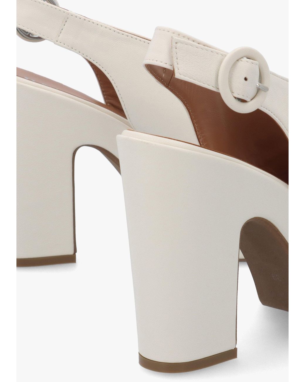 Daniel White Solay Cream Leather Platform Heeled Sandals