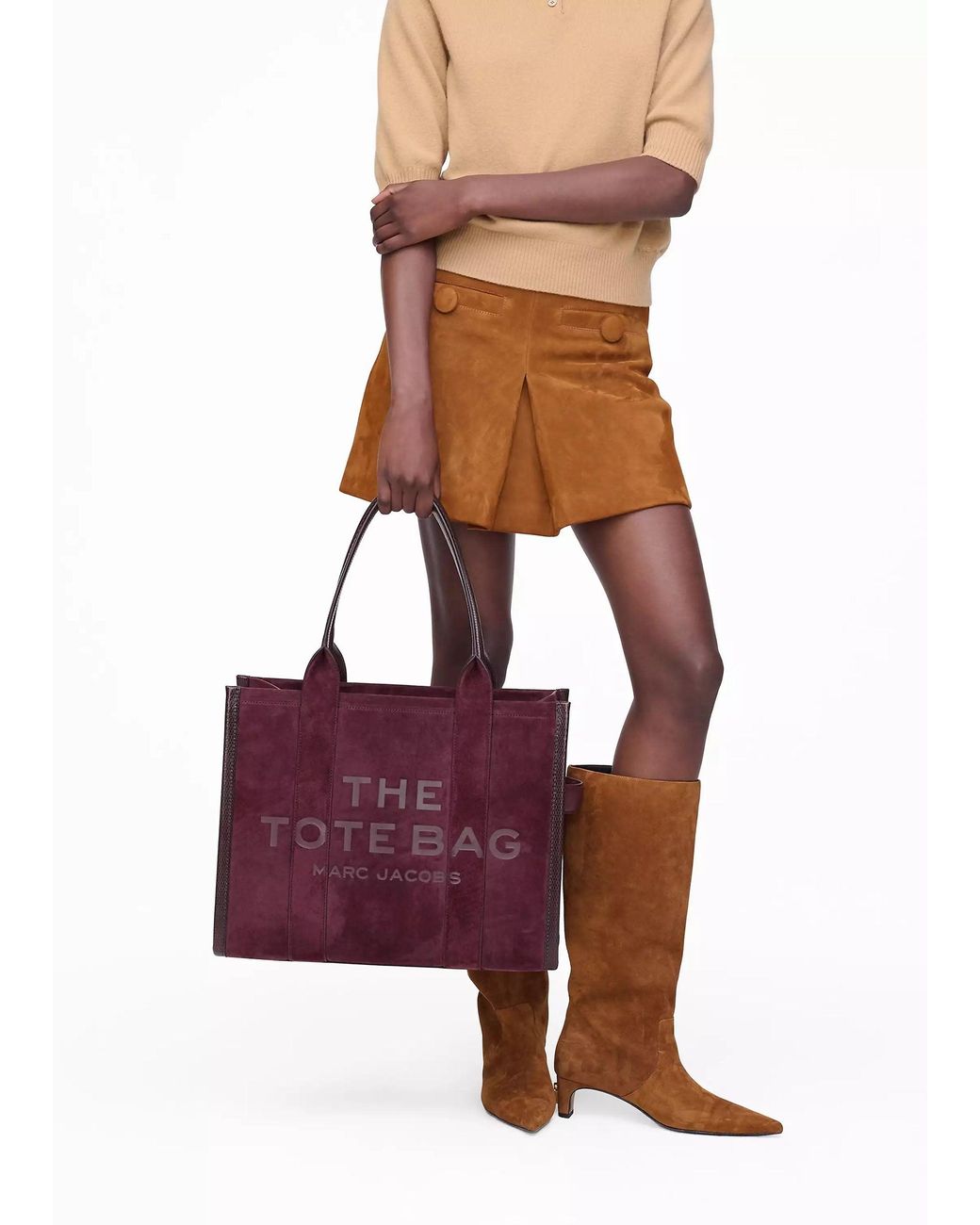Marc Jacobs Purple The Suede Large Dark Plum Tote Bag