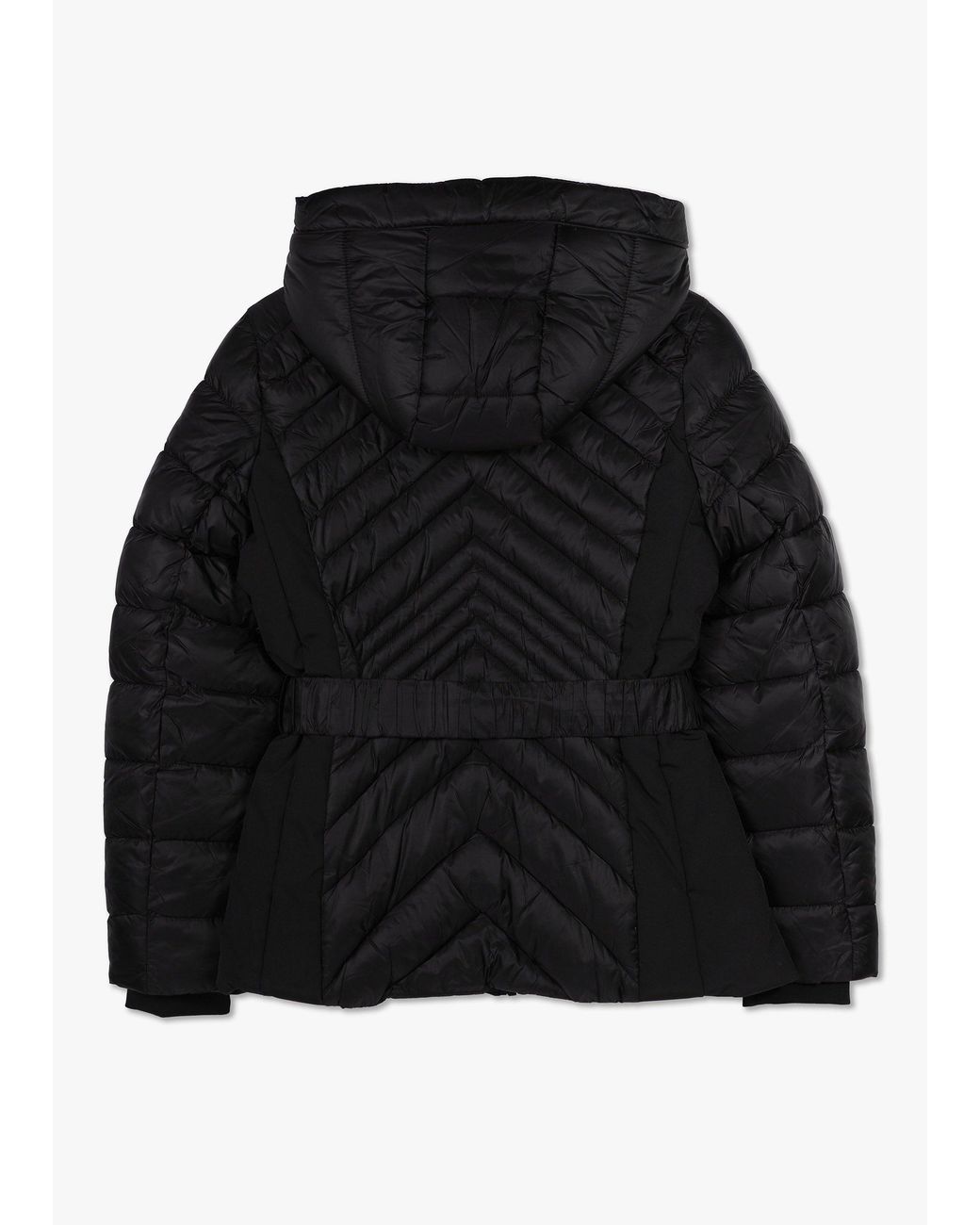 Elena Wang Black Quilted Belted Puffer Jacket