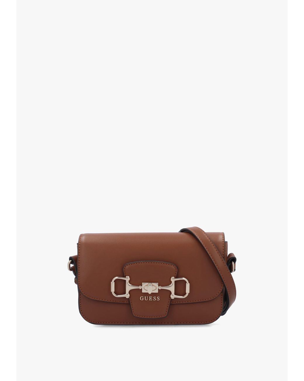 Guess Brown Janie Convertible Cognac Cross-Body Bag