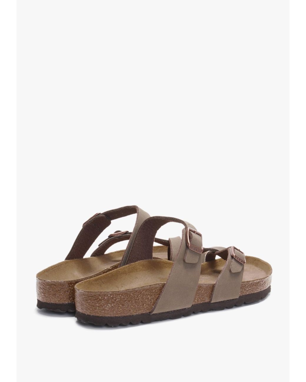 Birkenstock White Mayari Birko-Flor Nubuck Mocca Thong Sandals