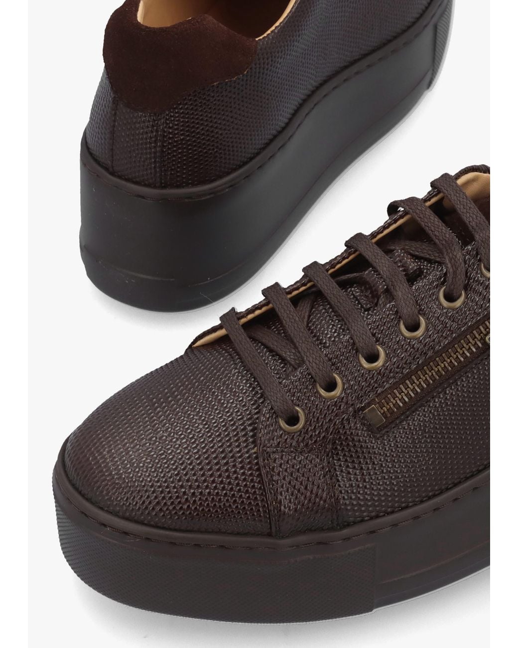 Daniel Brown Vippy Textured Leather Flatform Trainers