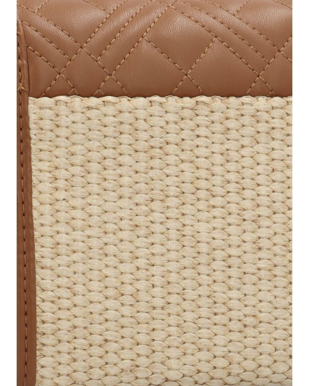 Love Moschino Brown Straw Chic Cuoio Cross-Body Bag