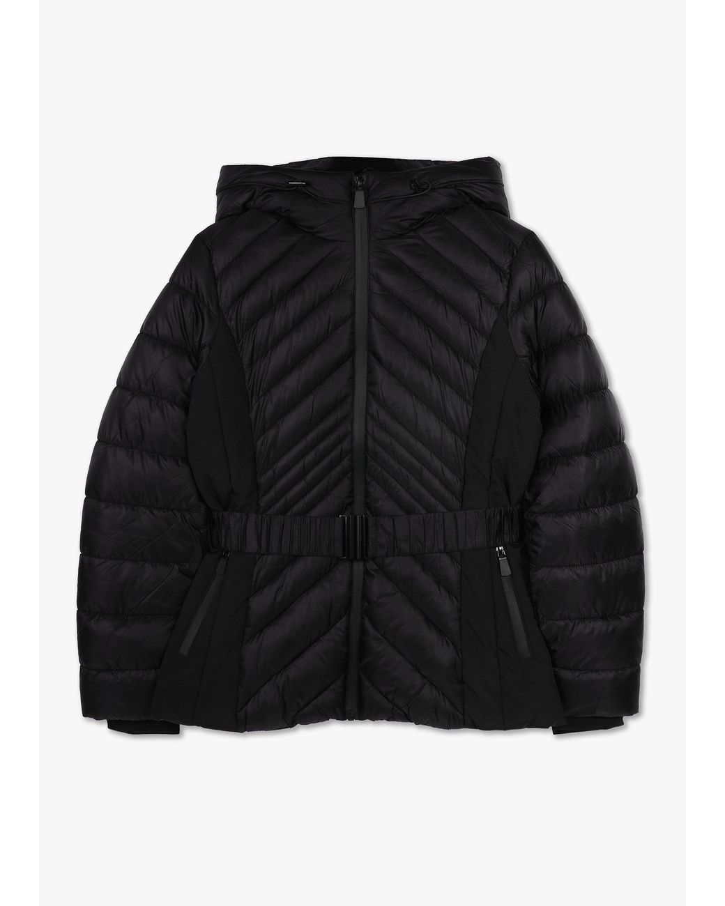 Elena Wang Black Quilted Belted Puffer Jacket