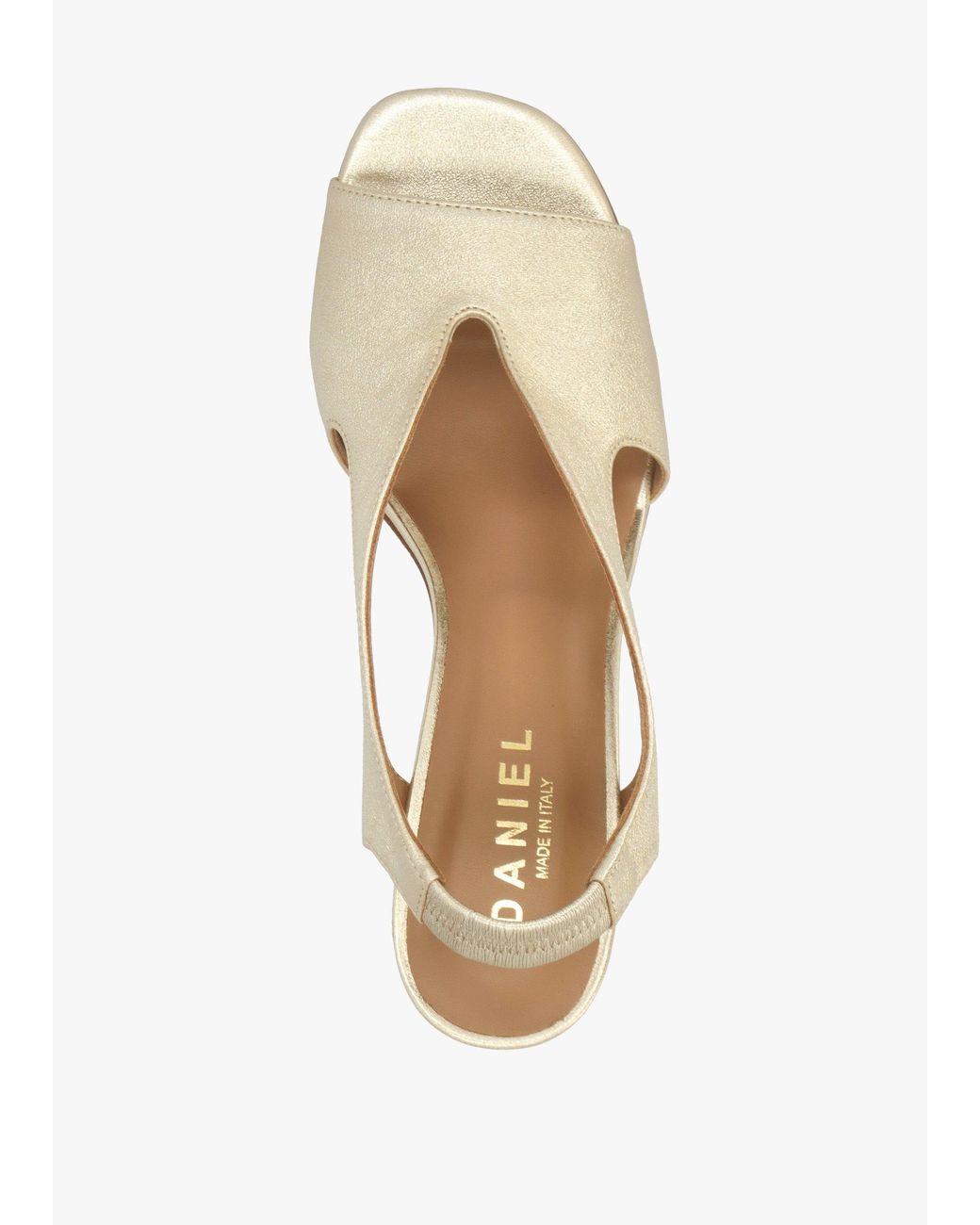 Daniel Natural Scoop Cut Away Shaped Heel Sandals
