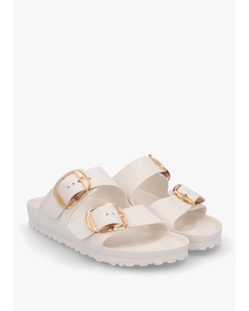 Birkenstock White Arizona Big Buckle Eva Eggshell Two Bar Mules
