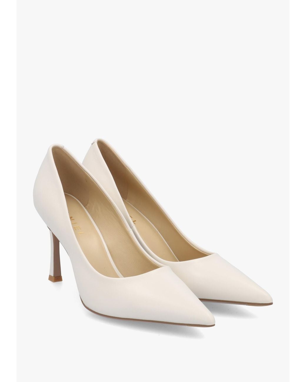 Daniel White Enjoy Cream Leather High Heel Court Shoes