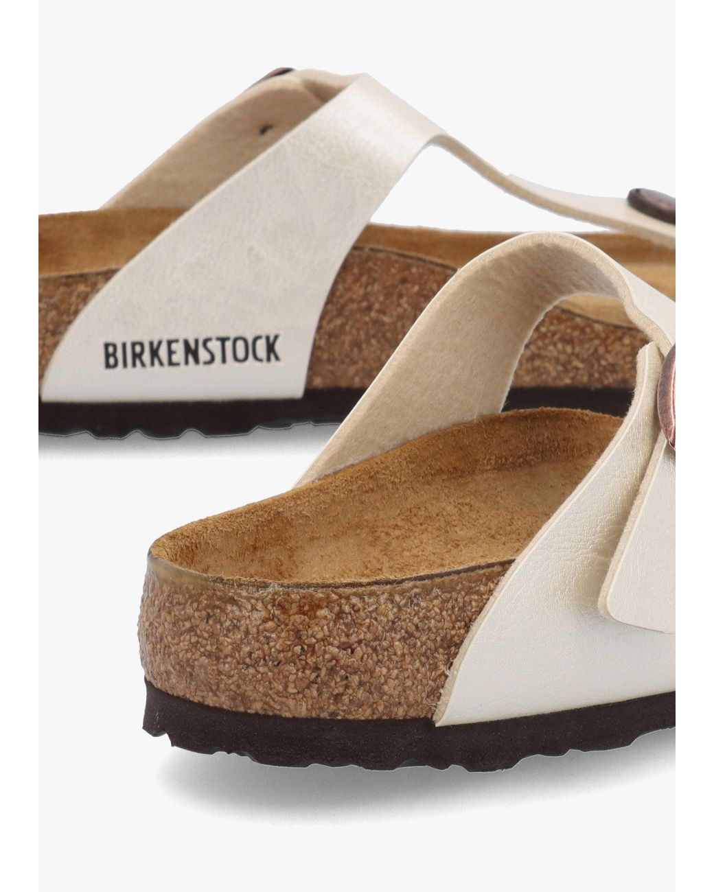 Birkenstock White Gizeh Birko-Flor Graceful Pearl Sandals