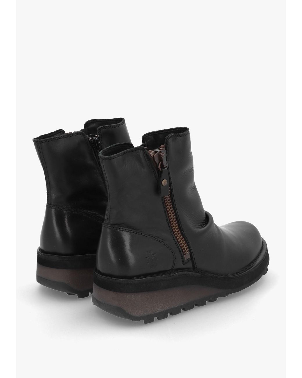 Fly London Black Hole Low Wedge Ankle Boots