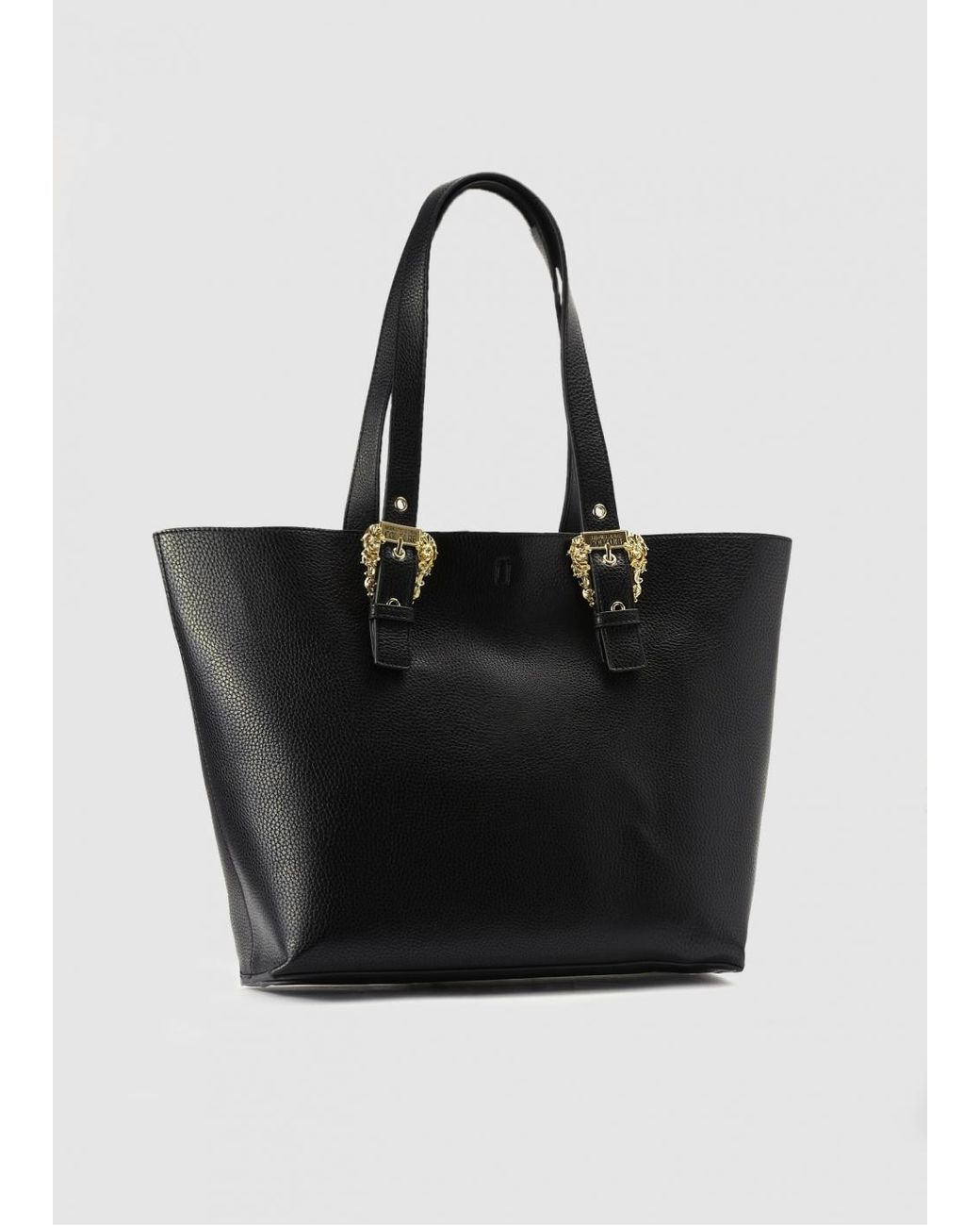 Versace Jeans Couture S Baroque Buckle Tote Bag in Black | Lyst