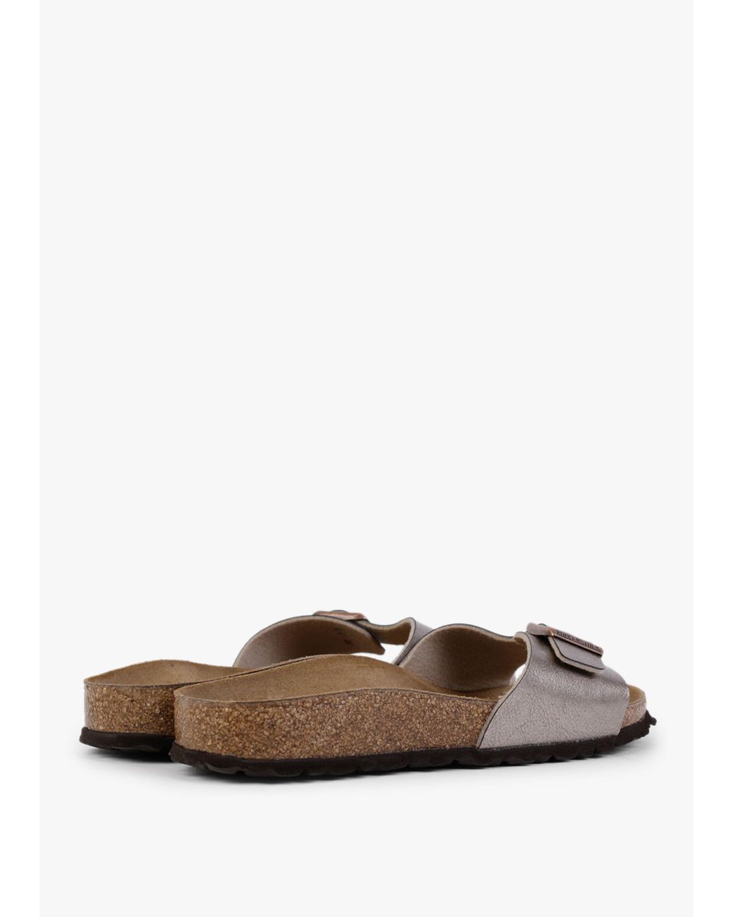 Birkenstock White Madrid Graceful Taupe Birko-Flor Mules