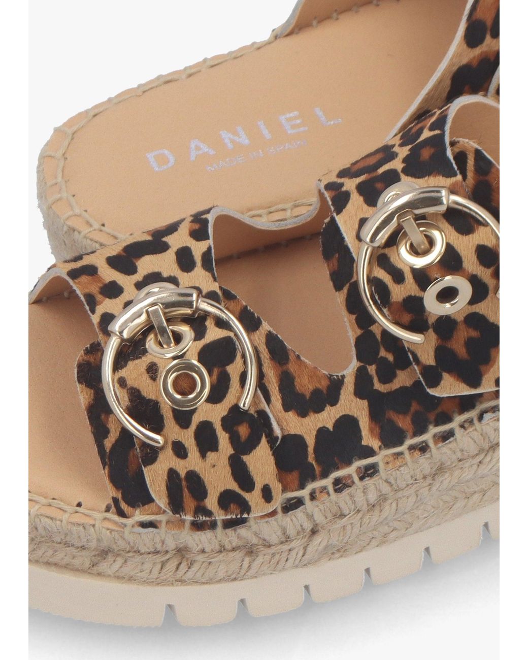Daniel Multicolor Jools Leopard Pony Hair Flatform Espadrille Mules