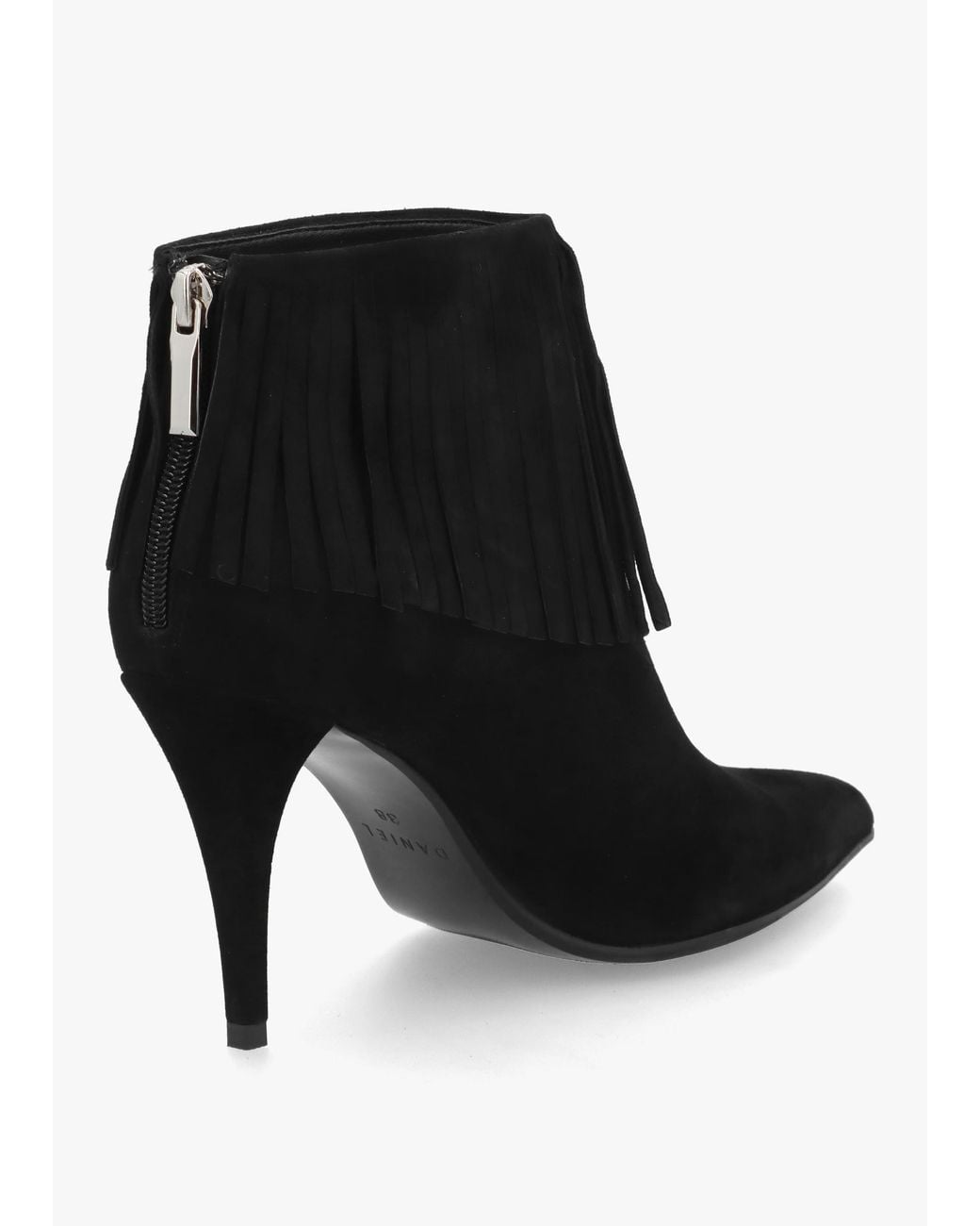 Daniel Black Stelle Fringed Heeled Ankle Boots