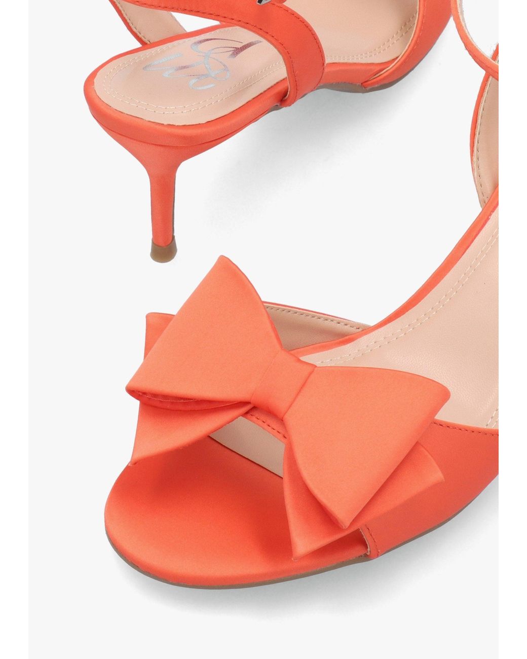 Moda In Pelle Red Lotty Satin Bow Low Heel Sandals