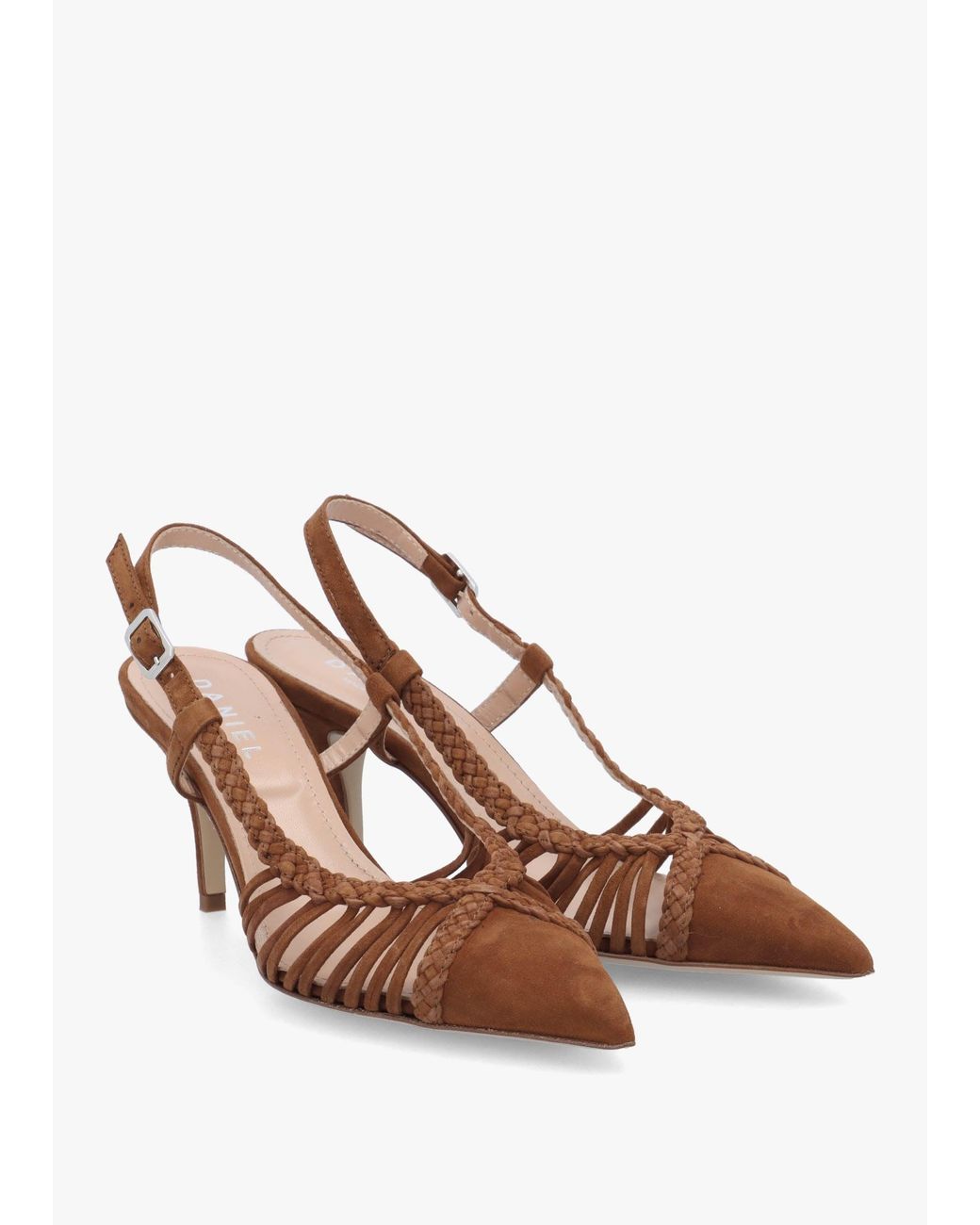 Daniel Multicolor Nuri Plaited Cage Heel Sling Backs