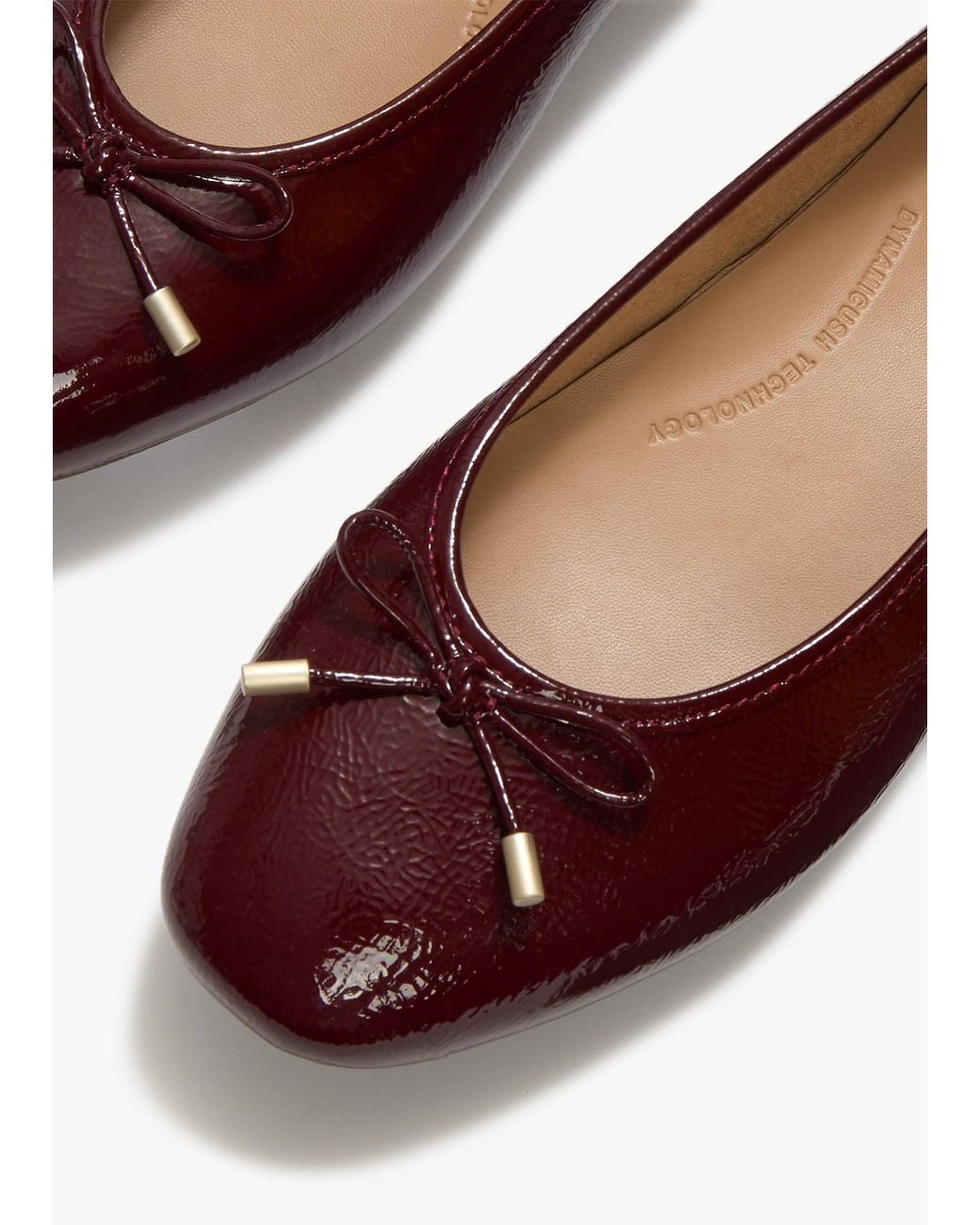Fitflop Red Delicato Bow Burgundy Leather Ballet Pumps