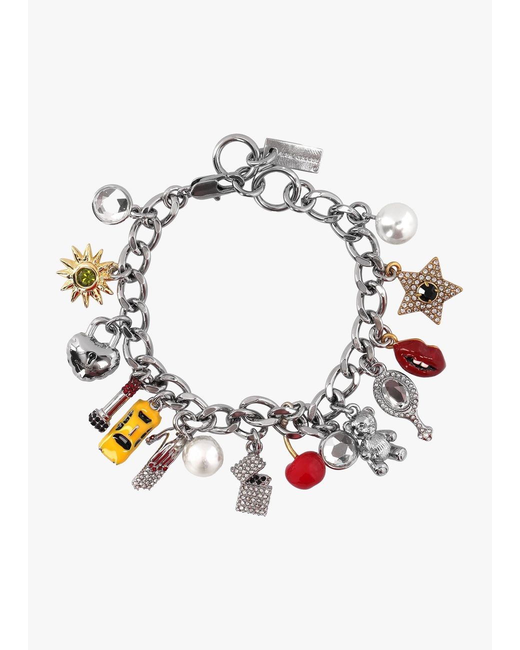 Marc Jacobs White The Crystal Trinket Charm Multi Bracelet