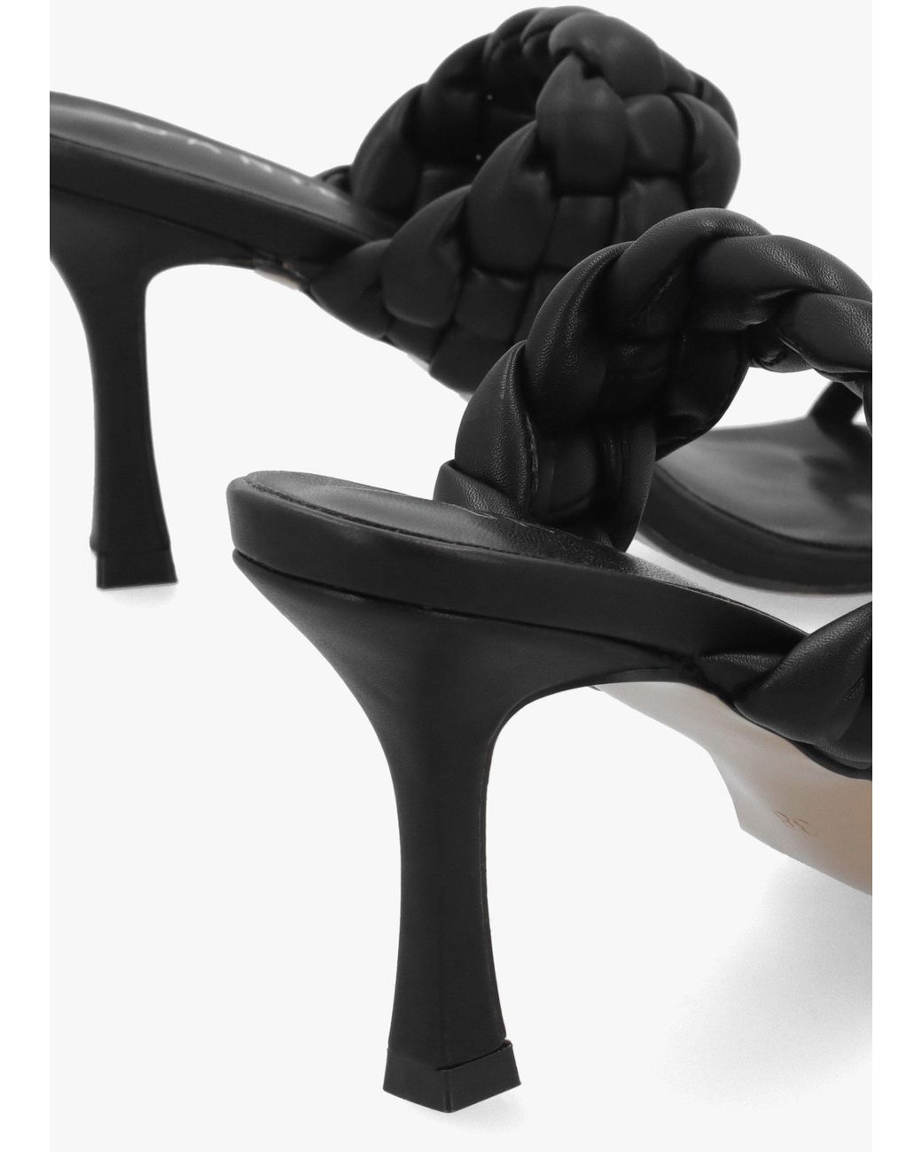 Daniel Black Rose Plaited Two Bar Heeled Sandals