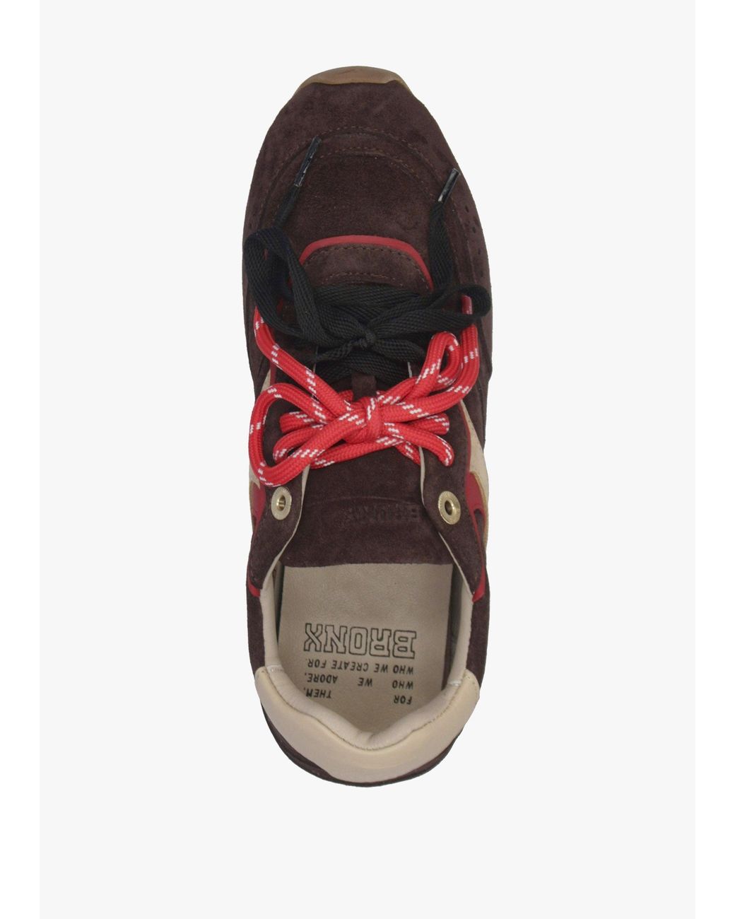 Bronx Red Myr-Aa Coffee Bean Oakmilk Suede Low Top Trainers
