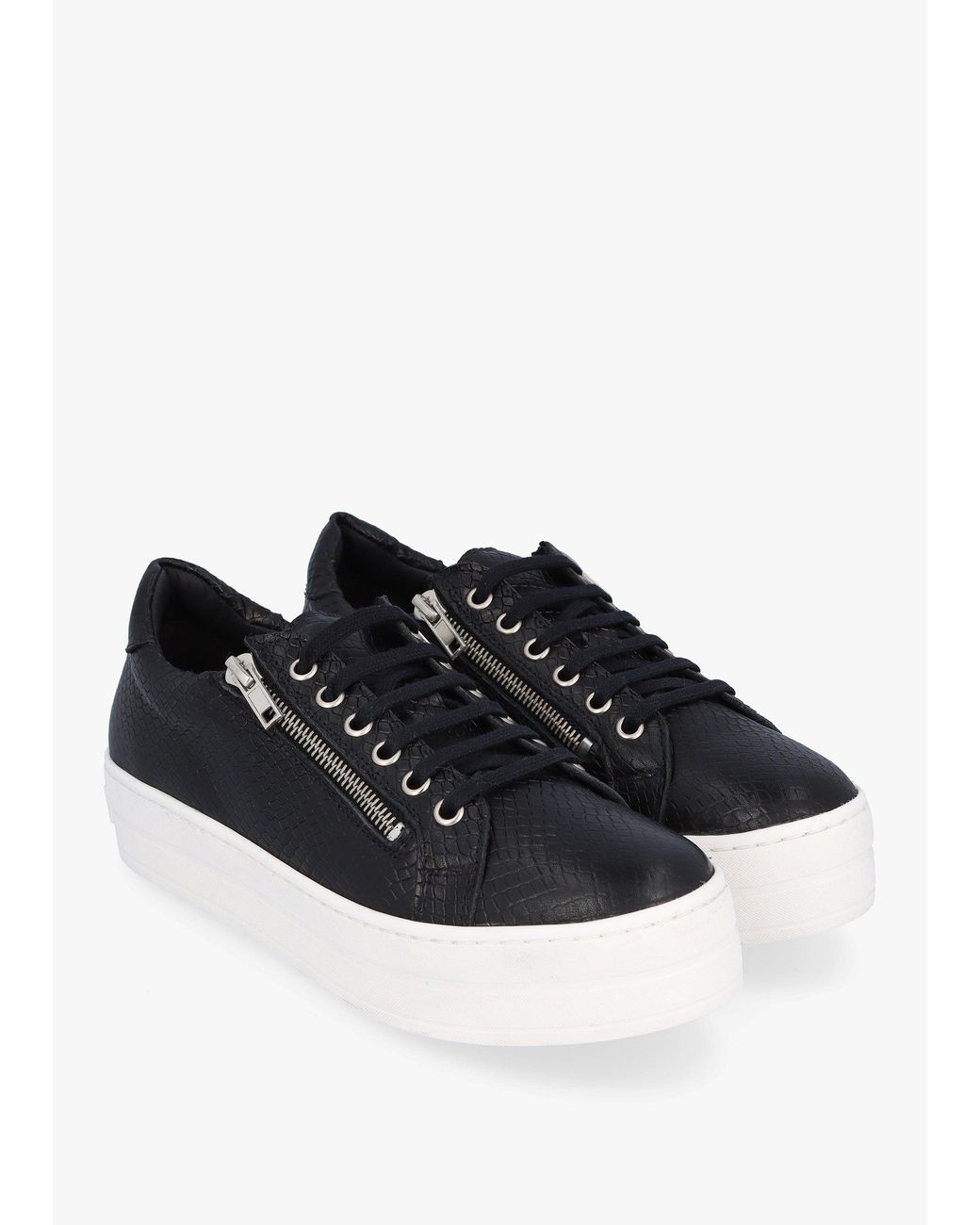 Daniel White Tippie Leather Reptile Double Zip Trainers