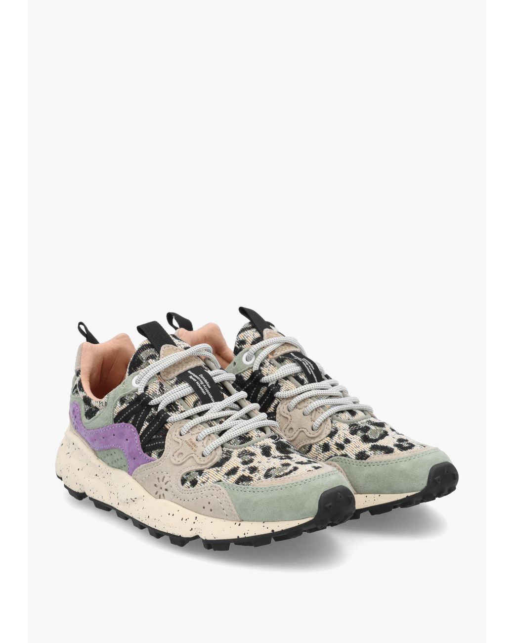 Flower Mountain White Yamano 3 Taupe Cipria Suede Trainers