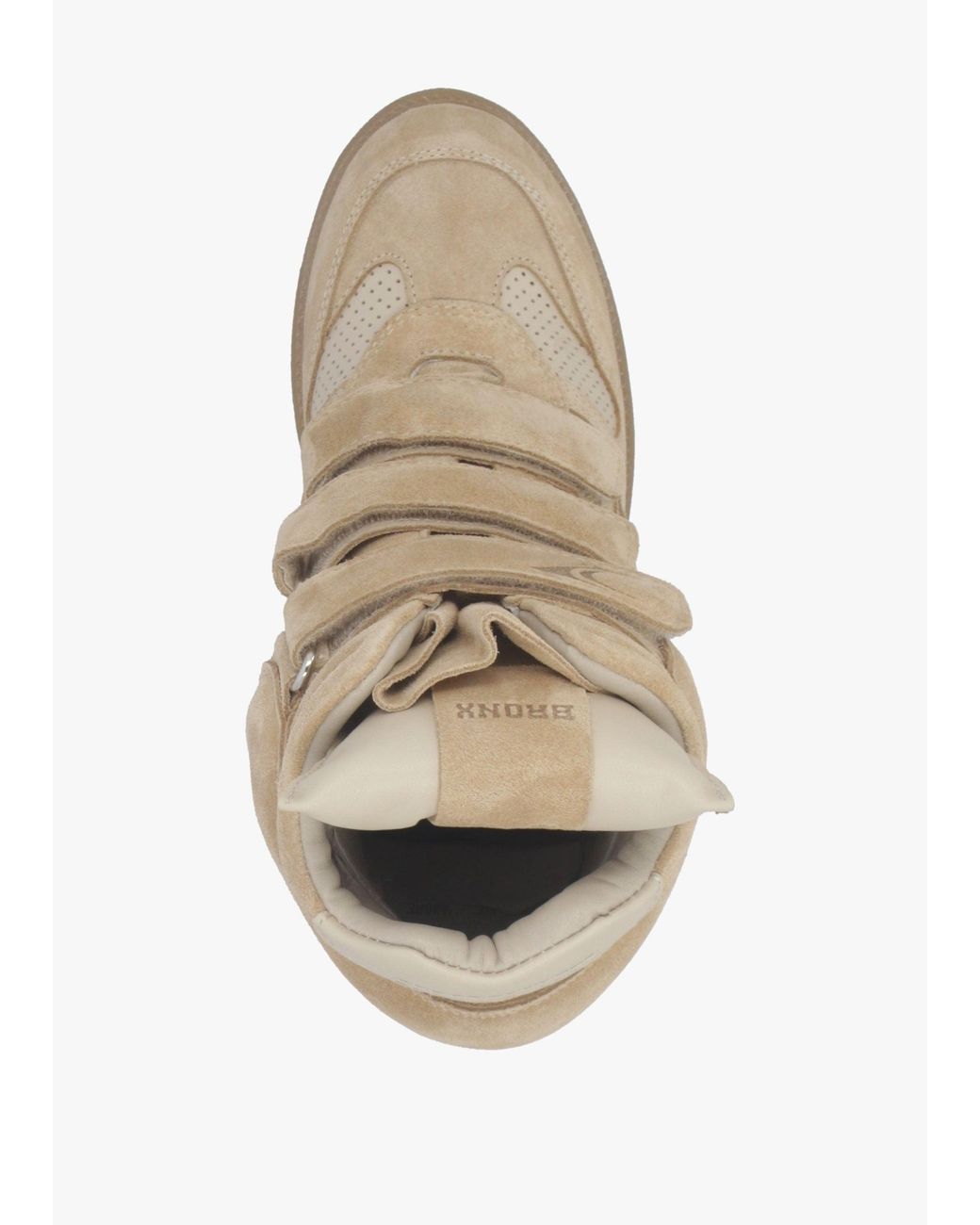 Bronx Natural Jae-Yy Sand Suede High Top Wedge Trainers