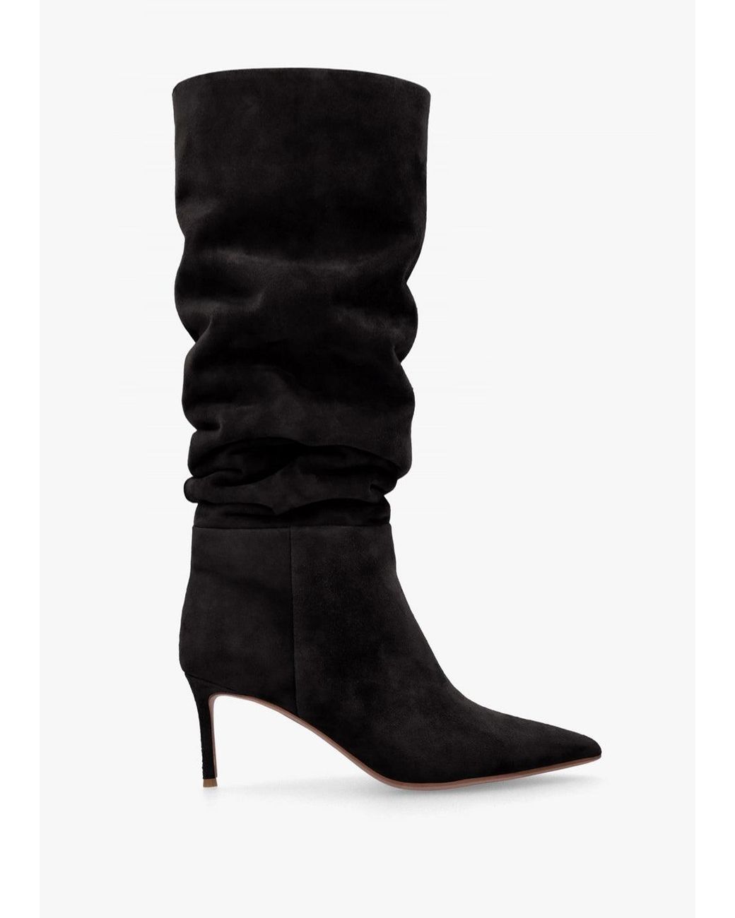 Daniel Black Suched Heeled Knee Boots