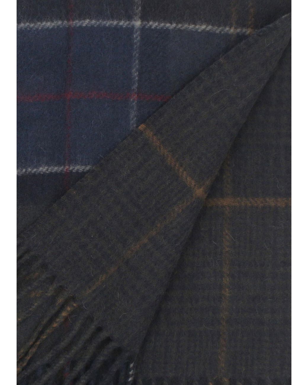 Barbour Black Taryan Shadow Classic Tartan Reversable Scarf