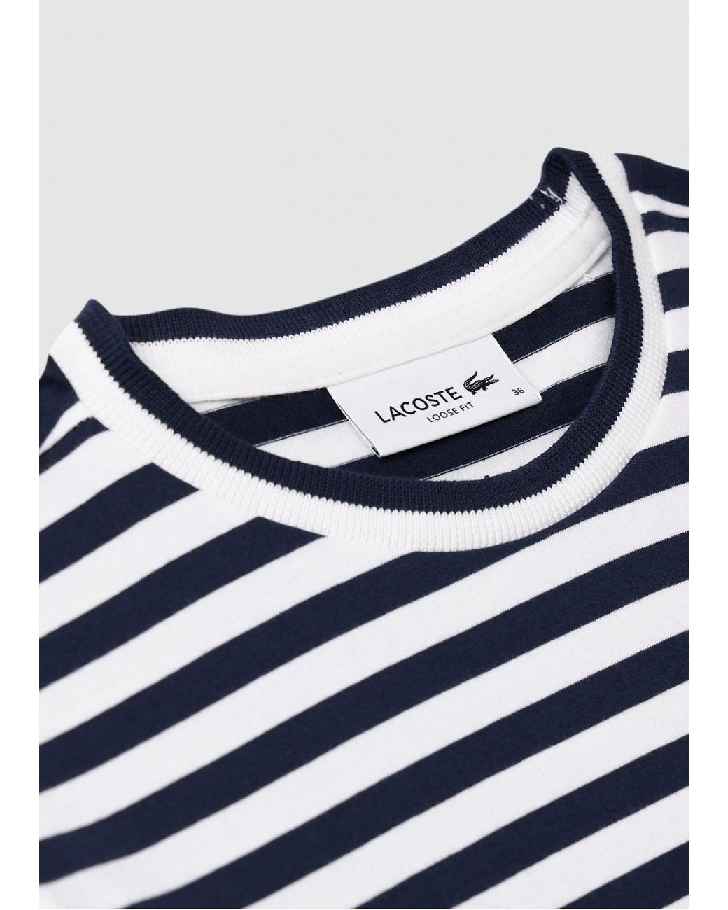 Lacoste blue clearance striped t shirt