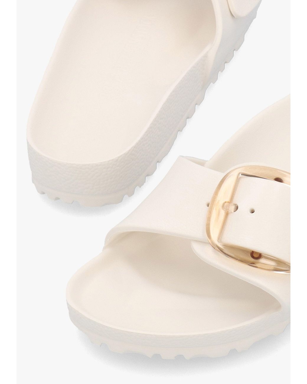 Birkenstock White Madrid Eva Big Buckle Eggshell Mules
