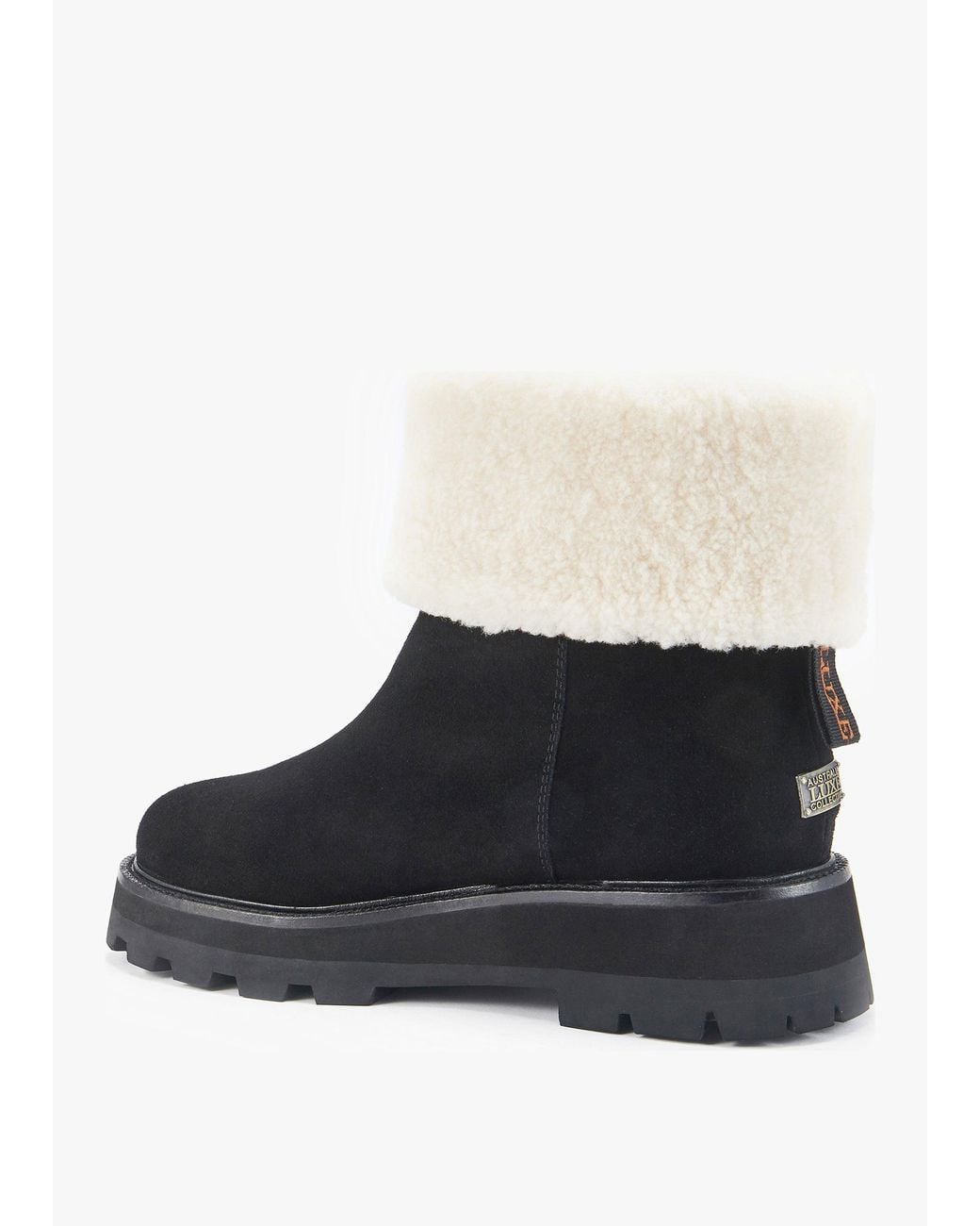 Australia Luxe Black Trinity Shearling Cuff Ankle Boots