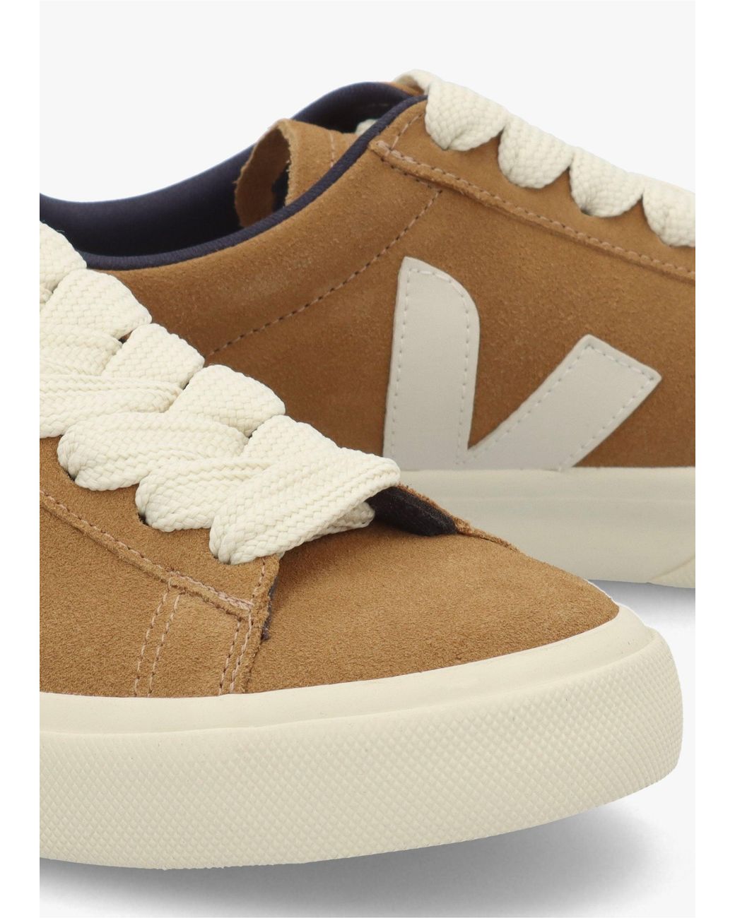 Veja White Campo Suede Camel Pierre Trainers