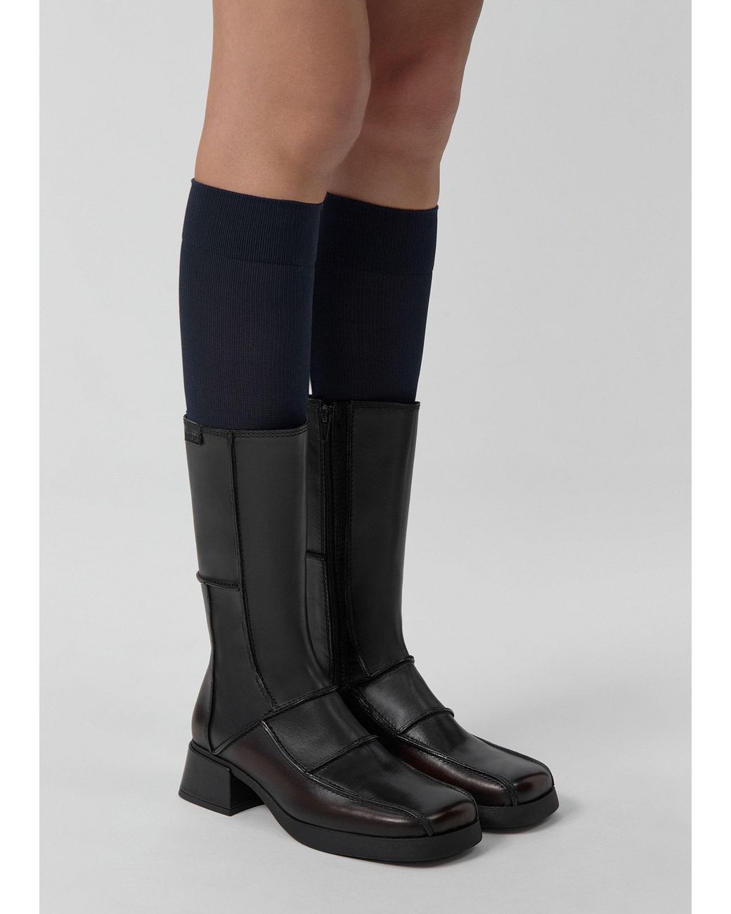 Miista Black Neaera Block Heel Calf Boots