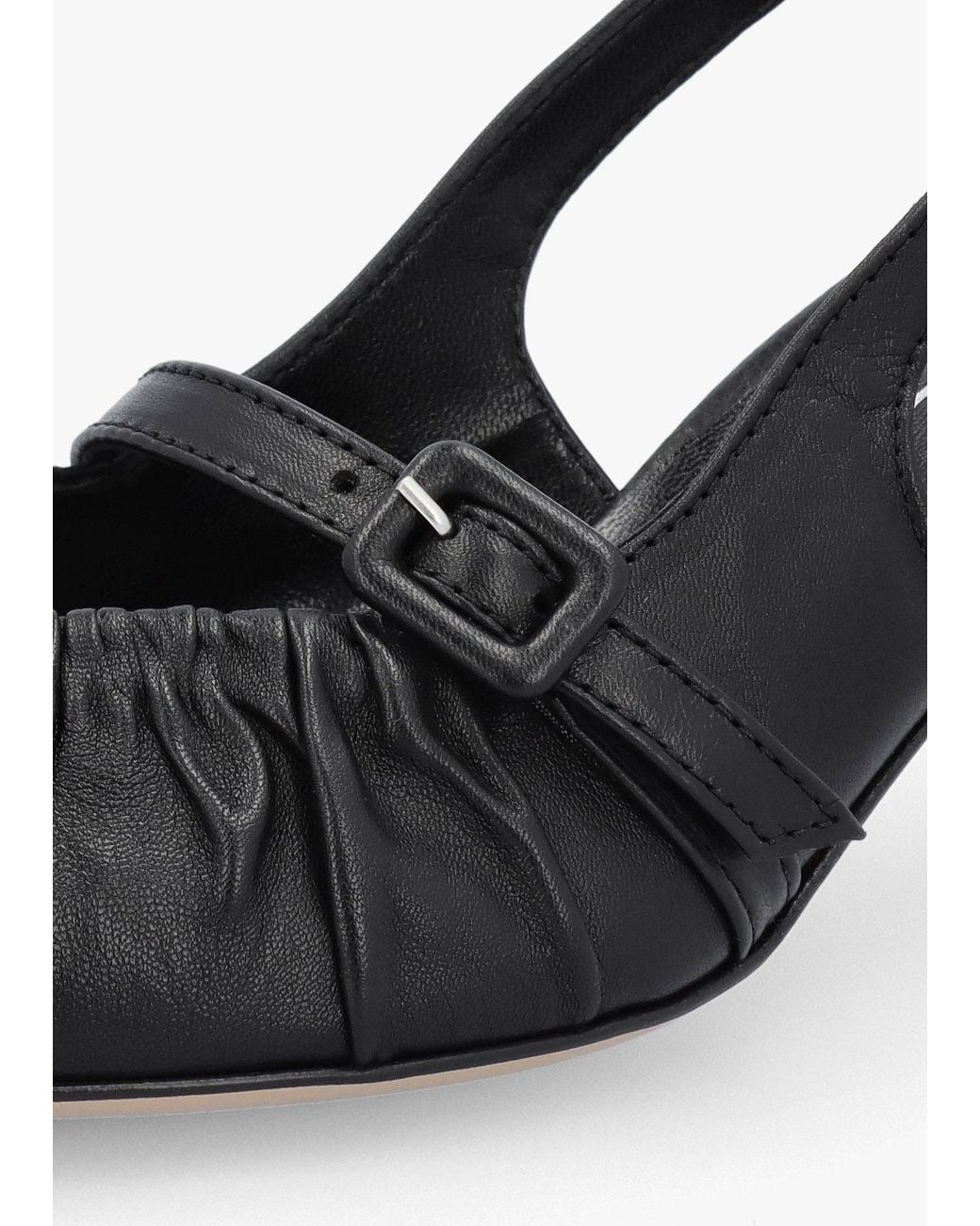 Daniel Black Nouche Rouched Kitten Heel Sling Backs