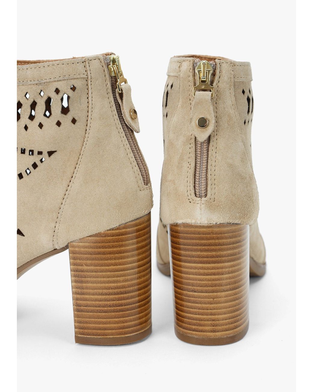 Alpe Natural Albany Perforated Block Heel Shoe Boots