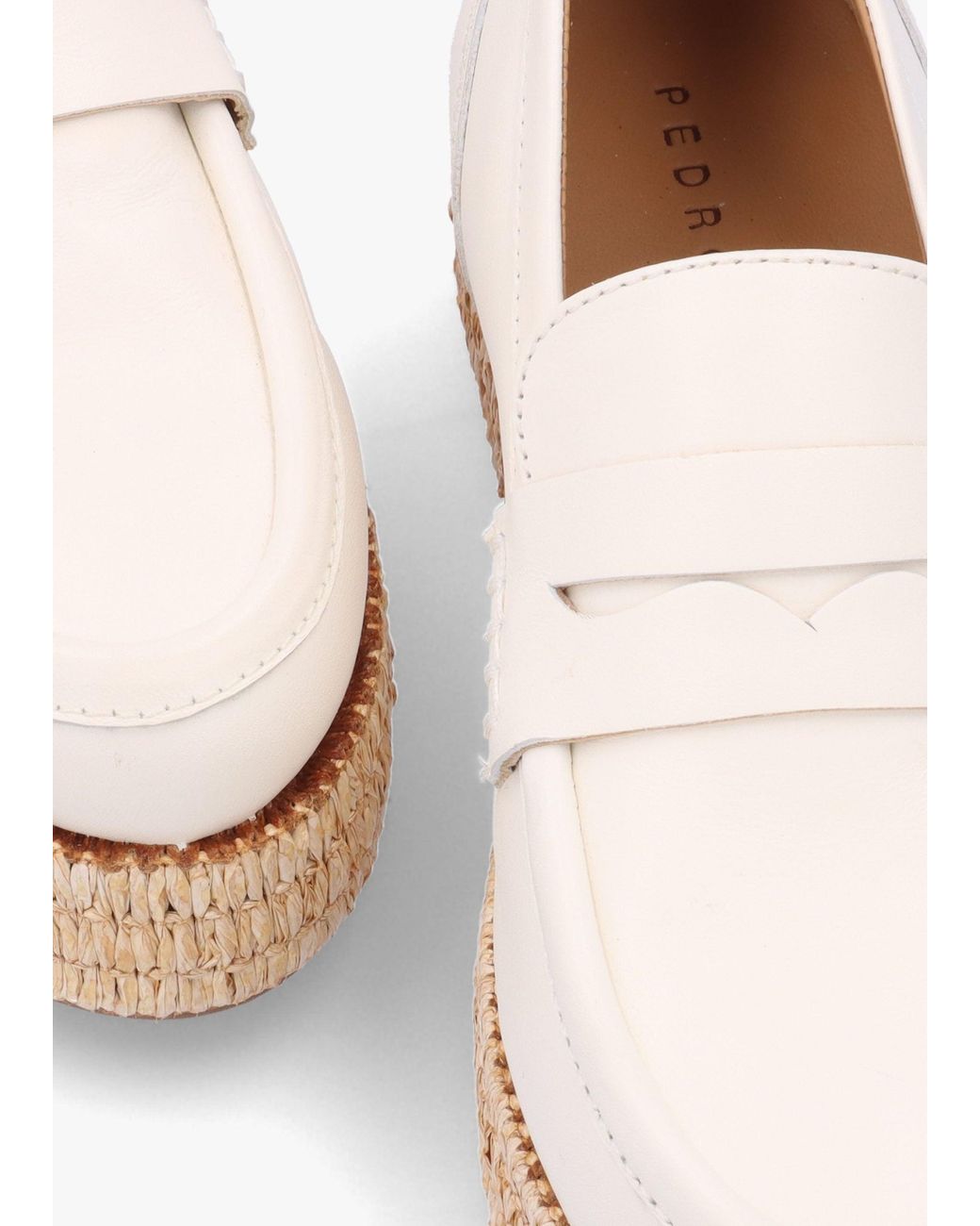 Pedro Miralles Natural Campion Raffia Trim Loafers