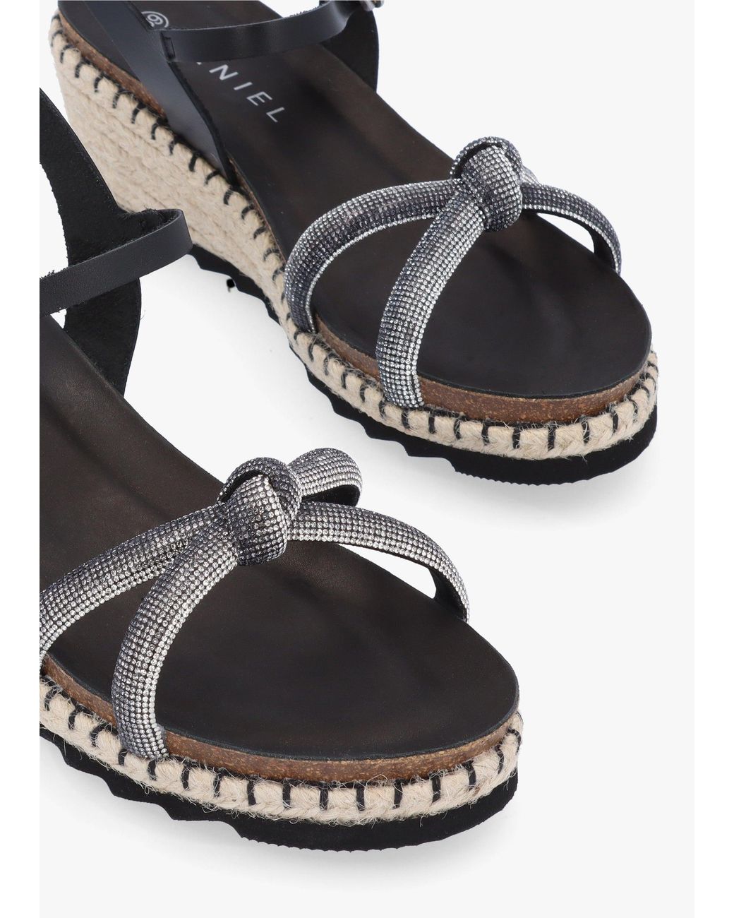 Daniel White Iknot Diamante Knot Low Wedge Sandals