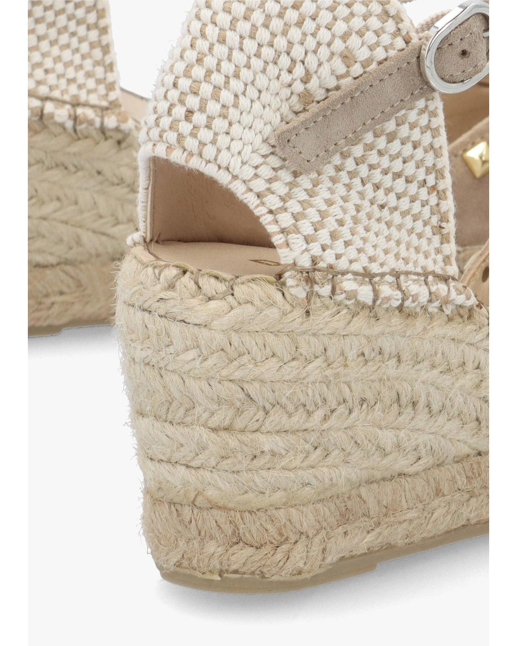 Daniel Natural Instud Studded Wedge Espadrilles