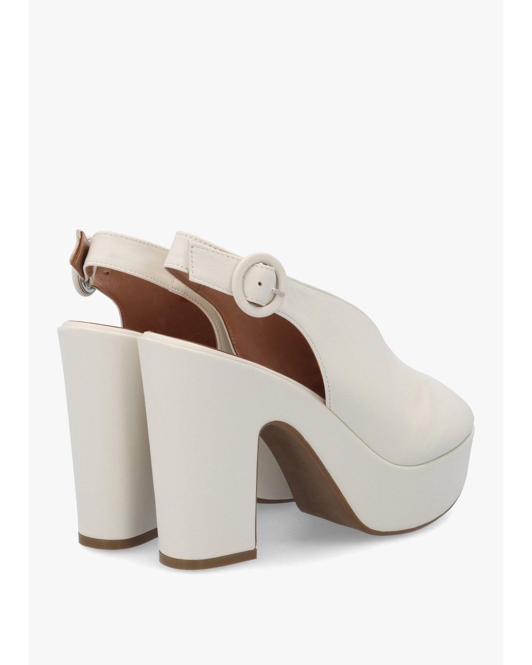 Daniel White Solay Cream Leather Platform Heeled Sandals
