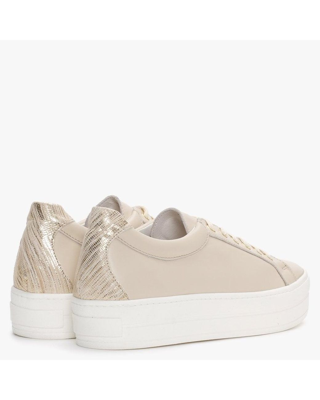 beige flatform trainers