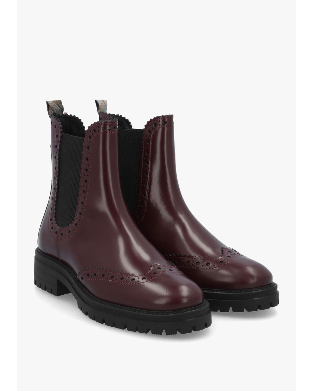 Barbour Brown Fawne Cherry Leather Chelsea Boots