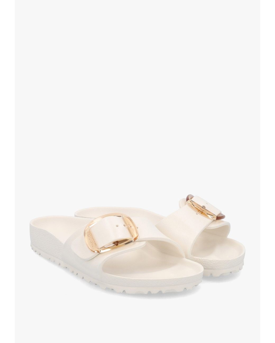 Birkenstock White Madrid Eva Big Buckle Eggshell Mules