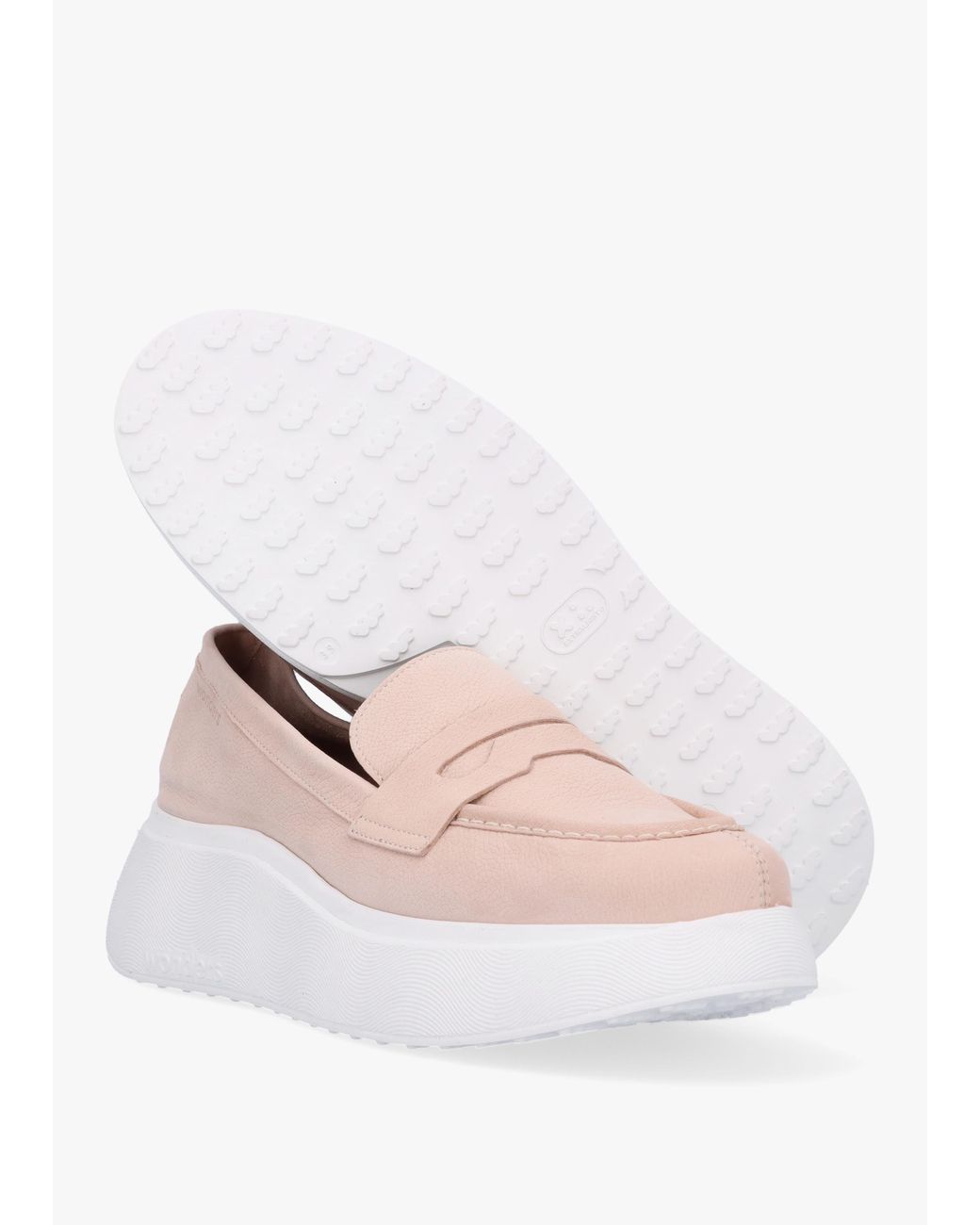 Wonders Pink Estela Nude Nubuck Leather Chunky Loafers