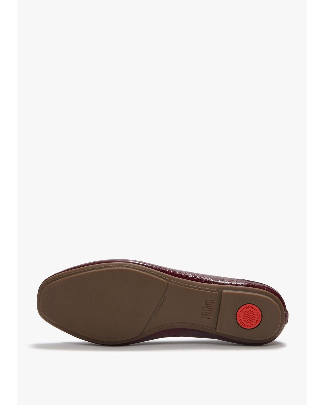 Fitflop Red Delicato Bow Burgundy Leather Ballet Pumps