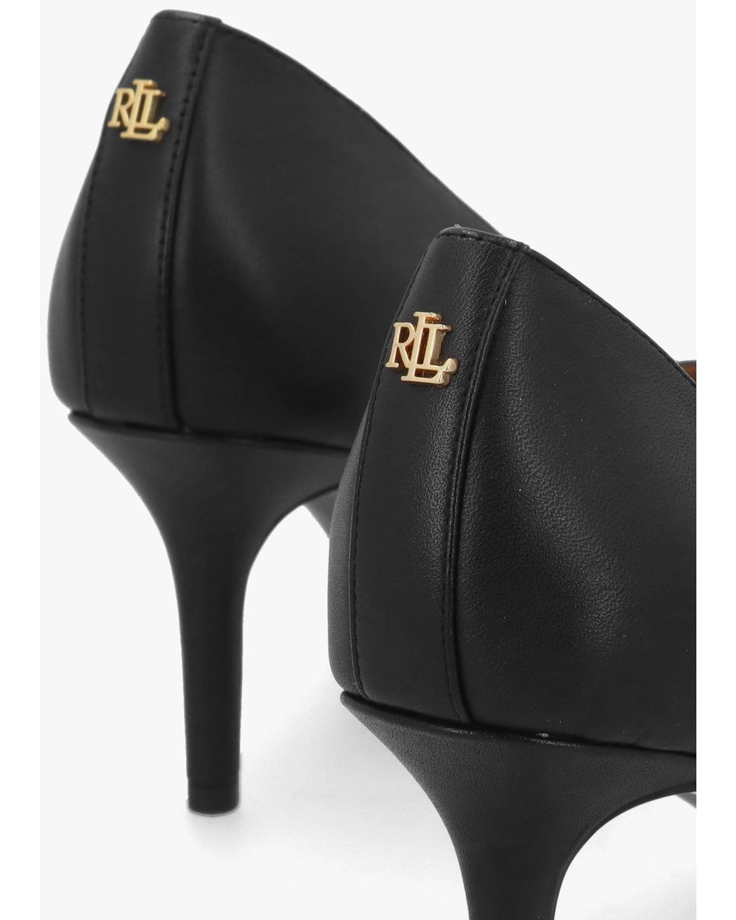 Ralph Lauren Black Lanette Ii Mid Heel Court Shoes