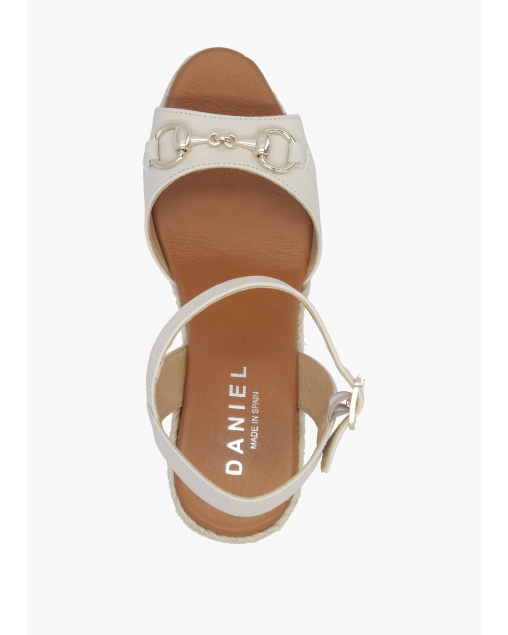 Daniel Natural Jaffle Cream Leather Snaffle Wedge Espadrilles