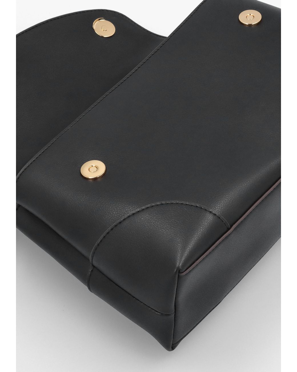 Love Moschino Black Recycled Leather Flapover Shoulder Bag