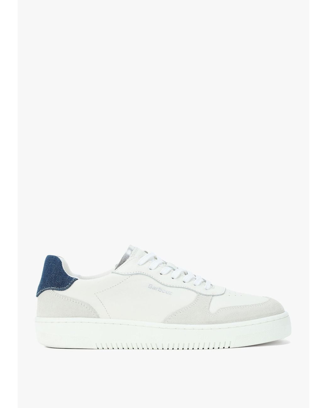 Barbour White Celeste & Chambray Leather Trainers